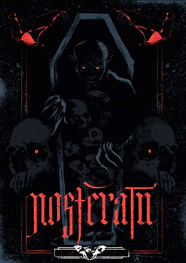 Nosferatu Vampire Coffin Skulls Dark Art