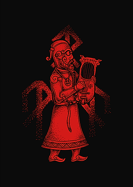 Red Viking Bard with Lyre