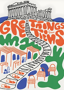 Greetings from Athens Illustration