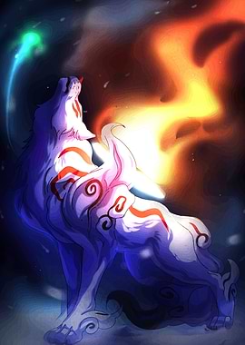Okami Amaterasu Howling at the Elements