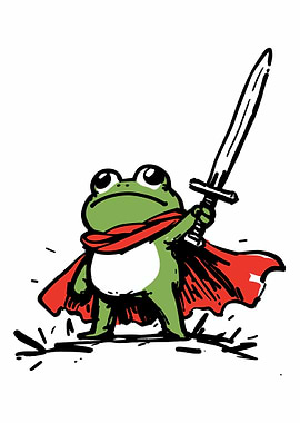 Frog Warrior with Sword and Cape