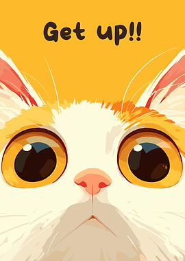 Get up Cat Illustration