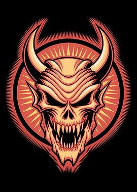 Devil Skull Vector Illustration
