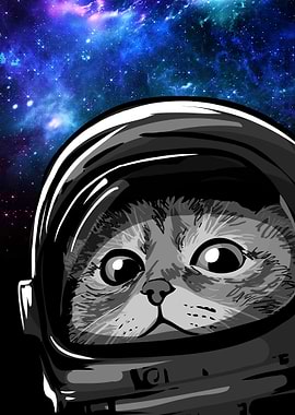 Astronaut Cat in Space