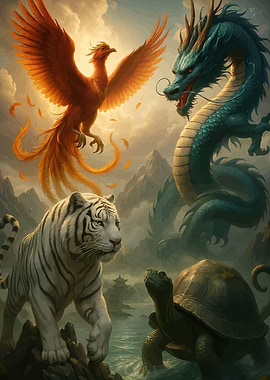 Four Symbols Dragon Phoenix