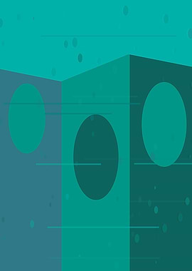 Abstract Teal Geometric Shapes