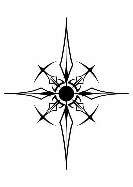 Abstract Black and White Star Design