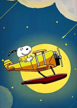 Snoopy and Woodstock Flying Airplane