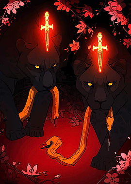 Panthers with Swords and Snakes