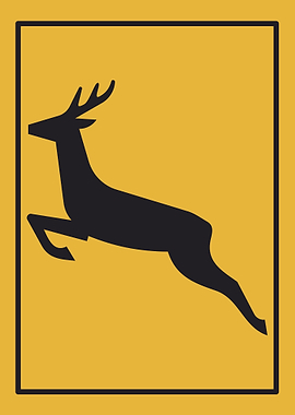 Deer Silhouette on Yellow Background