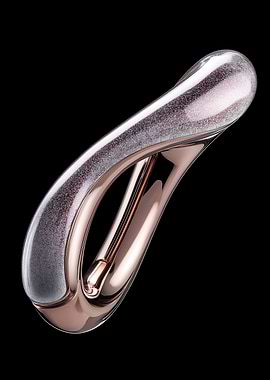 Abstract Rose Gold and Glitter Sculpture