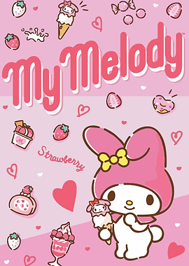 My Melody Pink Dessert Pattern