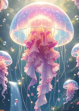 Jellyfish Underwater Scene