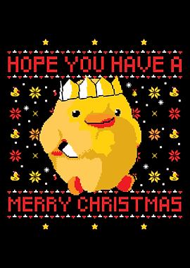 Christmas Chick King Pixel Art
