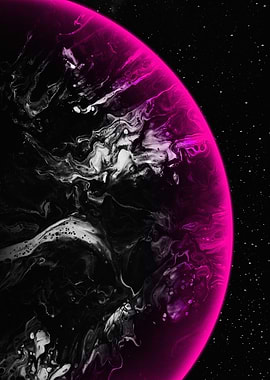 Pink Planet in Space