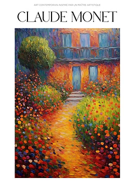 Claude Monet Inspired Garden Painting