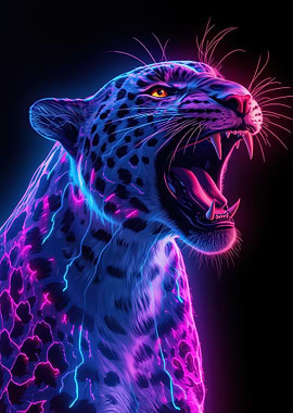 Neon Jaguar Roar