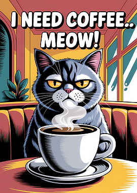 I Need Coffee Meow!