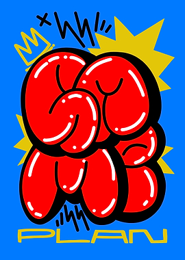 Abstract Graffiti Art with Word 'PLAN'