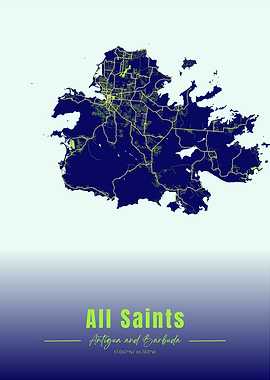 All Saints, Antigua and Barbuda Map
