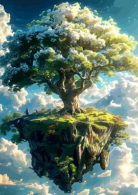 Floating Island with Tree