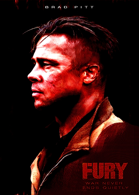 Fury Movie Poster: Brad Pitt Profile