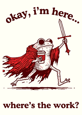 Frog with Sword and Coffee