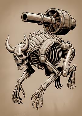 Skeletal Beast with Cannon