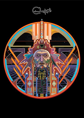 Geometric Native American Chief Digital Art