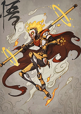 Cyborg Monkey King Digital Art