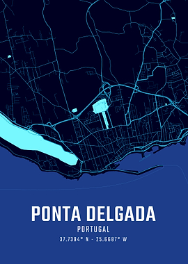 Ponta Delgada Midnight City Map