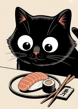 Black Cat and Sushi