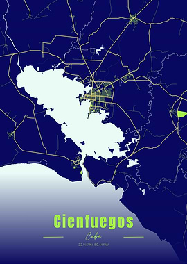 Cienfuegos, Cuba Map