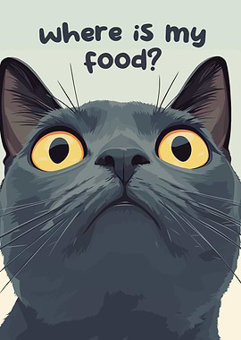 Where is my food? Cat art