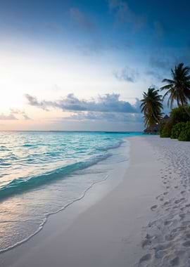 Tropical beach at sunrise