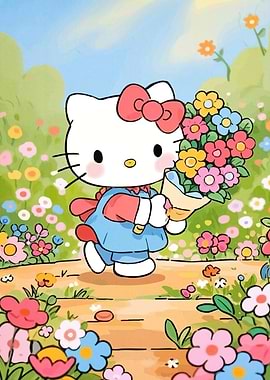 Hello Kitty Flowers Garden