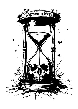 Memento Mori Hourglass Skull