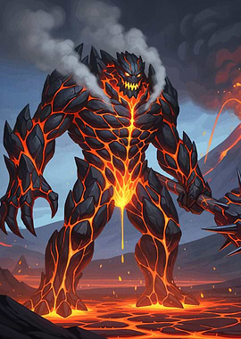 Lava Golem Spiked Mace