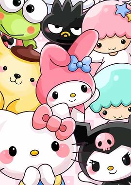 Sanrio Characters Group Illustration