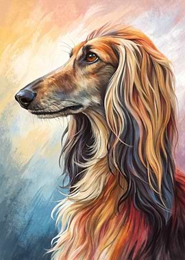 Afghan Hound Portrait Painting