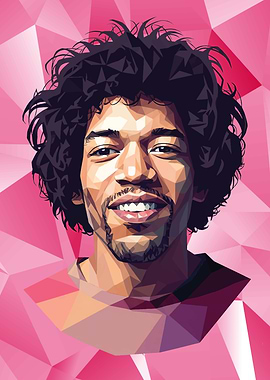 Jimi Hendrix Polygon Portrait