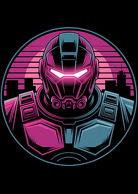 Retro Robot Cityscape