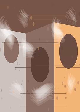 Abstract Geometric Wall Art – Circles in Color Blocks