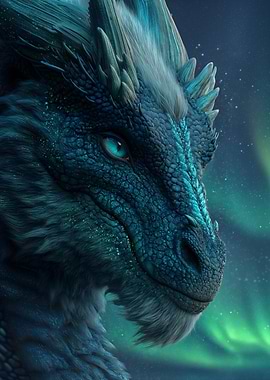Detailed Blue Dragon Portrait