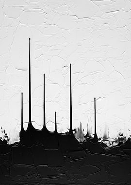 Abstract Black and White Painting