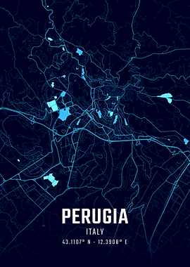 Perugia Midnight City Map