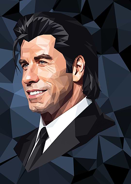 John Travolta Polygonal Portrait