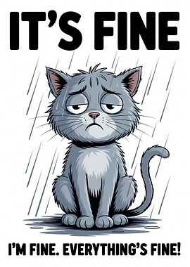 It's Fine Cat Cartoon