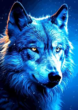 Blue Wolf Portrait