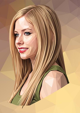 Avril Lavigne Polygonal Portrait